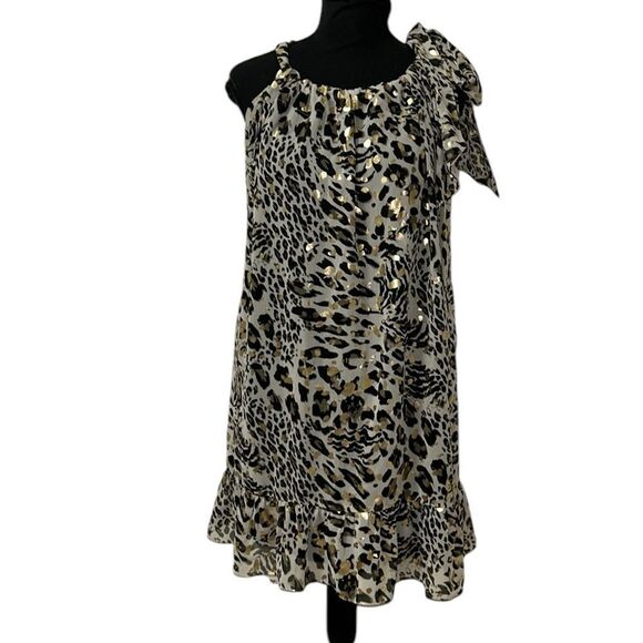 BCBG Generation leopard cheetah print babydoll dress(Size Large) - Picture 1 of 8